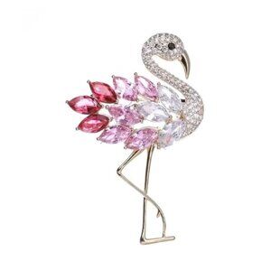NWT - Pink Crystal Flamingo Brooch